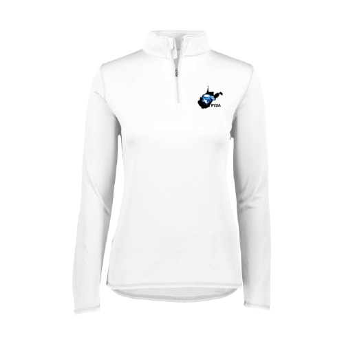 PYBA Womens LS 1/4 Zip Pullover - White