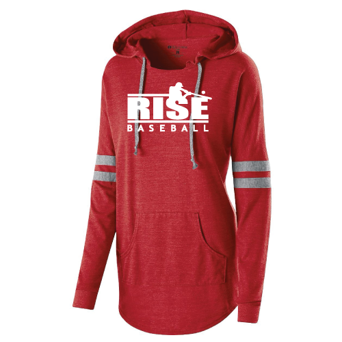 Rise Womens Lightweight Hooded Pullover - Hitter Logo - Red