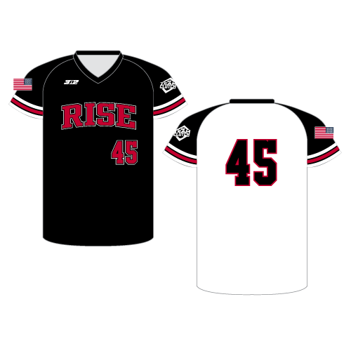 Rise V Neck Jersey - Black