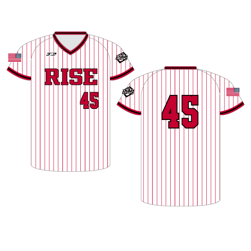 Rise V Neck Jersey - White/Red Pin